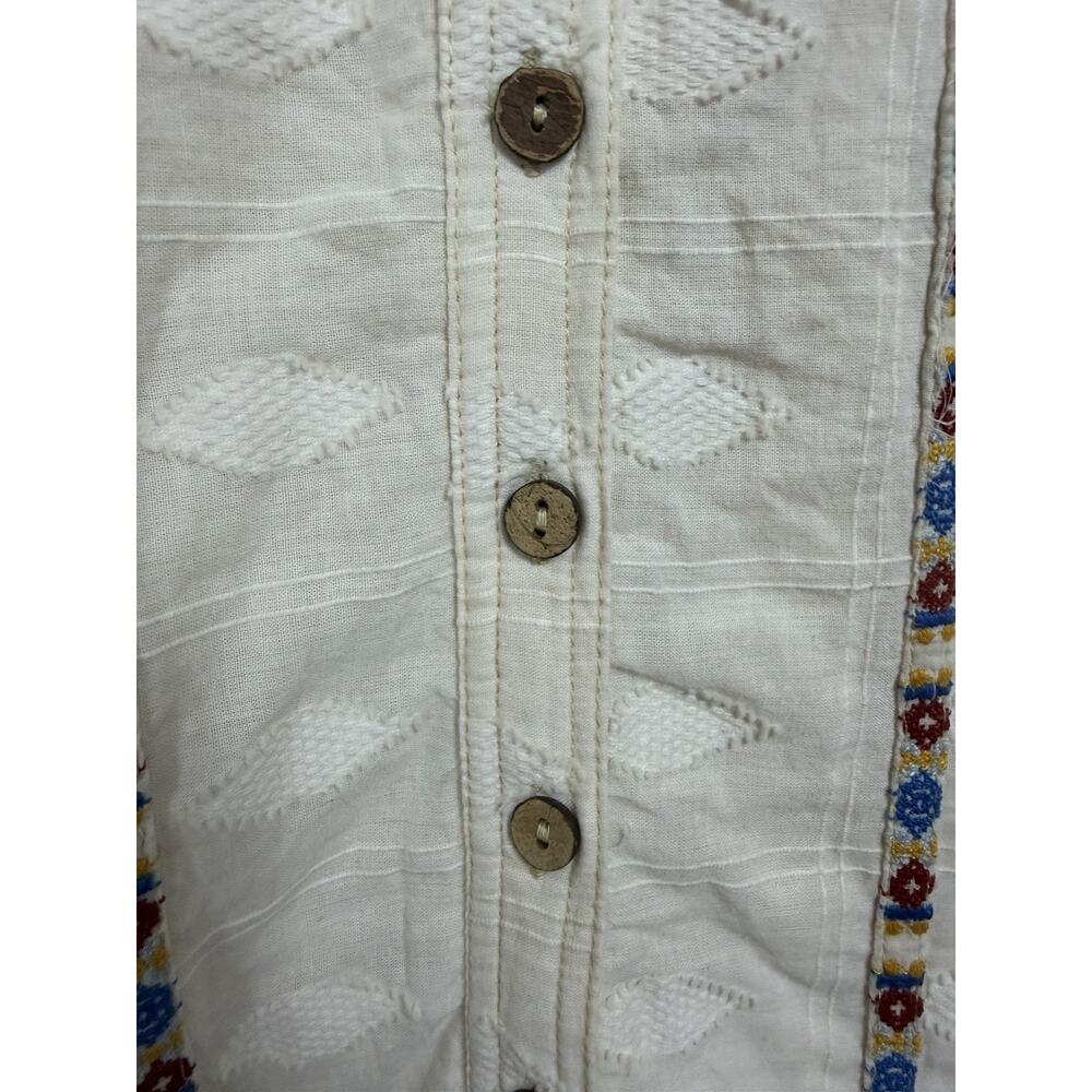 Free People New Romantics XS Embroidered Mini Dress Ivory Cotton Lined Pockets - Picture 10 of 16